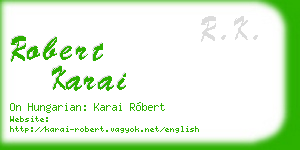 robert karai business card